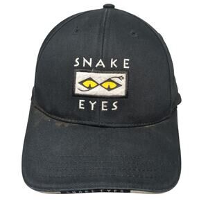 Snake Eyes Strapback Hat Black Embroidered Logo Golf OSFA 100% Cotton